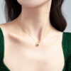 S925 Sterling Silver Original Design Simple Emerald Zircon Necklace