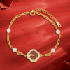 S925 Sterling Silver Red Agate Dragon Pearl Bracelet