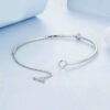S925 Sterling Silver Simple Zircon Thin Bracelet