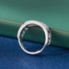 S925 Silver Inlaid White Shell Carved Hollow Open Ring