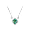 S925 Sterling Silver Green Moissanite Necklace