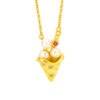 S925 Sterling Silver Ice Cream Natural Pearl Zircon Necklace