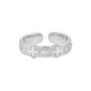 S925 Sterling Silver Original Cross Engraved Open Ring