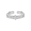 S925 Sterling Silver Original Cross Engraved Open Ring