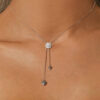 S925 Sterling Silver Original Moissanite Tassel Heart Necklace