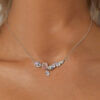 S925 Sterling Silver Original Pink Rose Butterfly Zircon Necklace