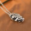 S925 Sterling Silver Retro Feather Pendant