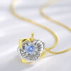S925 Sterling Silver Zircon Heart Necklace
