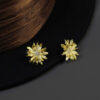 Original S925 Sterling Silver Gerbera Flower Earrings
