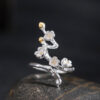 S925 Silver Original Design Hanfu Plum Blossom Branch Ring