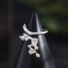 S925 Silver Original Design Hanfu Plum Blossom Branch Ring