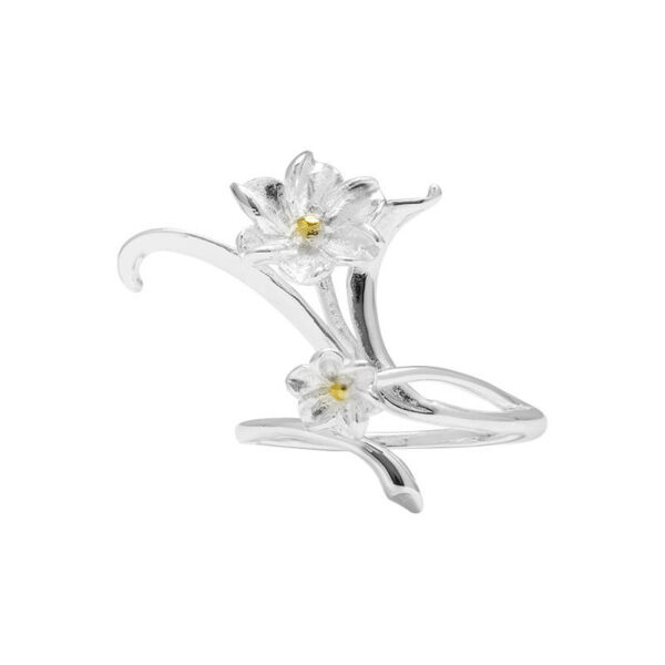 S925 Silver Original Design Narcissus Open Ring
