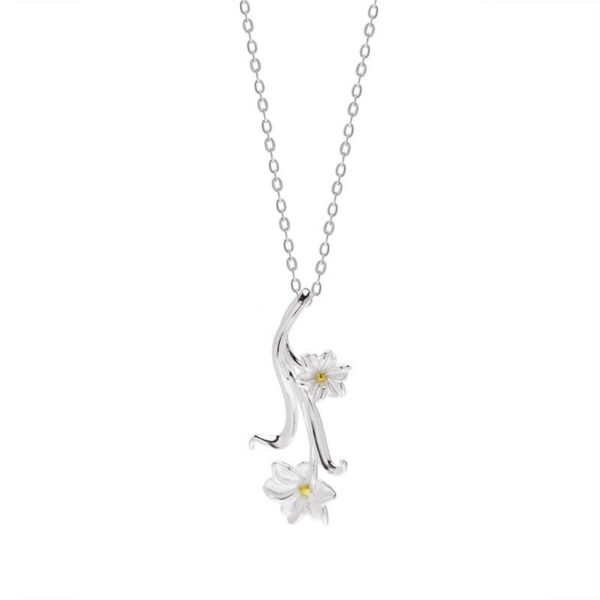 S925 Silver Original Design Vintage Narcissus Necklace
