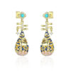 S925 Sterling Silver Natural Turquoise Pipa Earrings
