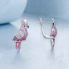 S925 Sterling Silver Original Pink Oil-drop Inlaid Opal Earrings
