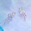 S925 Sterling Silver Original Tassel Jellyfish Stud Earrings