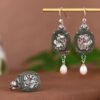 S925 Silver Jade Koi Freshwater Pearl Set