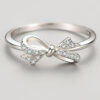 S925 Sterling Silver Zircon Bow Ring