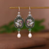 S925 Silver Jade Koi Freshwater Pearl Set