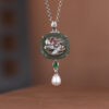 S925 Silver Jade Koi Freshwater Pearl Set