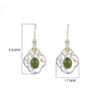 S925 Silver Geometric Window Jade Yellow Agate Earrings