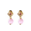 S925 Silver Gold-plated Inlaid Kunzite Bead Earrings