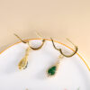S925 Silver Gold-plated Jade Gourd Earrings