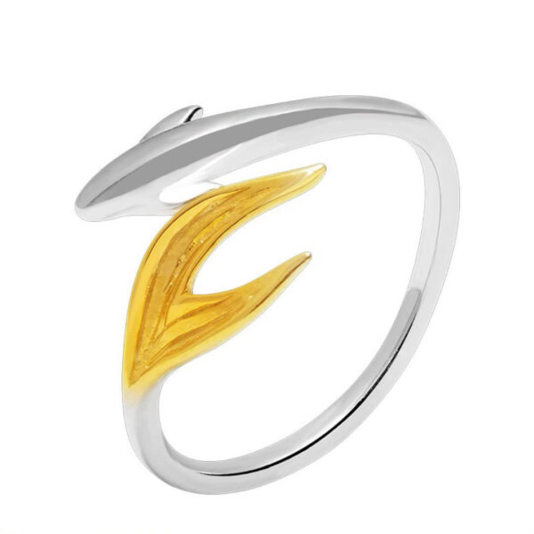 S925 Silver Original Gold-plated Fishtail Open Ring