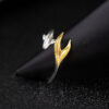 S925 Silver Original Gold-plated Fishtail Open Ring