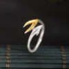 S925 Silver Original Gold-plated Fishtail Open Ring