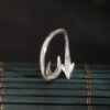 S925 Silver Original Gold-plated Fishtail Open Ring