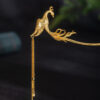 S925 Silver Original Gold-plated Phoenix Tassel Hairpin