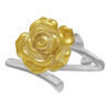 S925 Silver Original Gold-plated Rose Open Ring