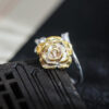 S925 Silver Original Gold-plated Rose Open Ring