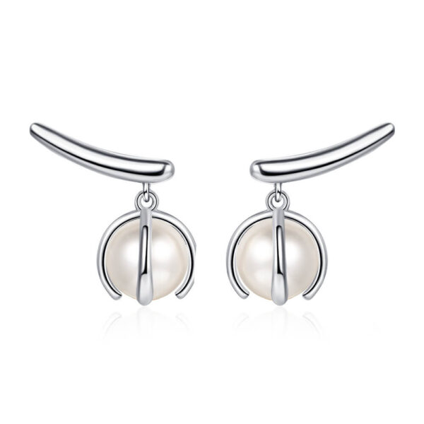 S925 Silver Pearl Leaf Stud Earrings