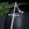 S925 Silver Retro Jade Tassel Sword Hairpin