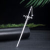 S925 Silver Retro Jade Tassel Sword Hairpin