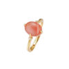 S925 Sterling Silver Gold-plated Agate Ring