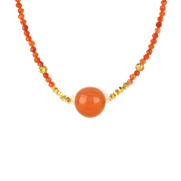 S925 Sterling Silver Gold-plated Agate Necklace