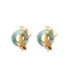 S925 Sterling Silver Gold-plated Goldfish Jade Pearl Earrings