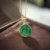 S925 Sterling Silver Gold-plated Jade Pendant