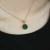 S925 Sterling Silver Gold-plated Jade Pendant