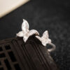 S925 Sterling Silver Original Simple Butterfly Open Ring