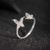 S925 Sterling Silver Original Simple Butterfly Open Ring