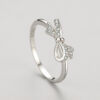S925 Sterling Silver Zircon Bow Ring