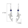 S925 Sterling Silver Lapis Lazuli Agate Dolphin Earrings
