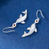 S925 Sterling Silver Lapis Lazuli Agate Dolphin Earrings