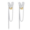 Original Design S925 Sterling Silver Long Tassel Heart Shape Earrings