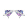 Original S925 Sterling Silver Purple Pink Gradient Love Starry Sky Stud Earrings