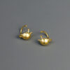 Original Sterling Silver Cute Teapot Ear Clips